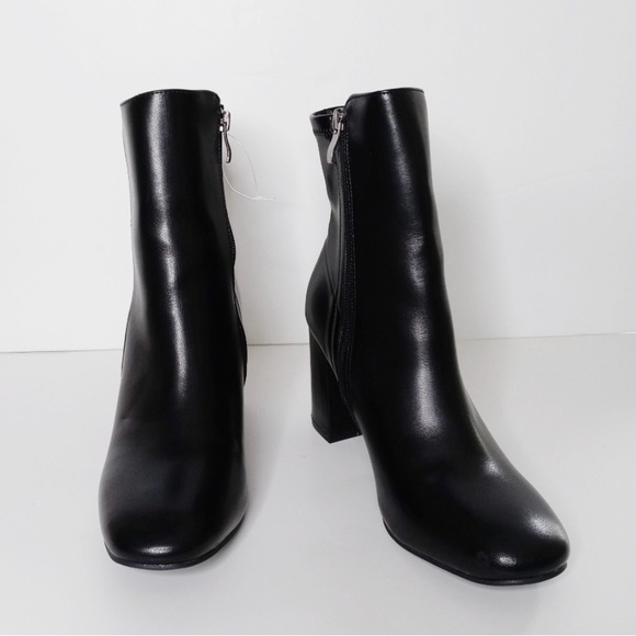 Vintage Y2K MIA Black Vegan Leather Boots Size 8.5 - Picture 2 of 10